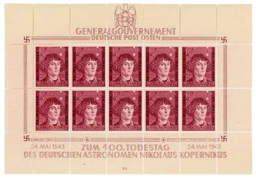 Arkusz Fi. GG 104I 400. Rocznica śmierci M. Kopernika