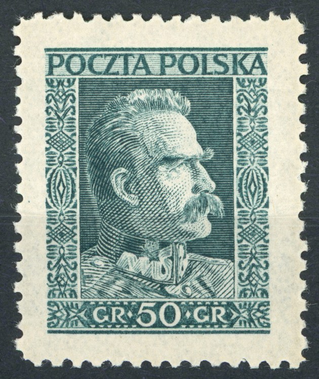 Fi. 238c nieb. zielony Wydanie obiegowe J. Piłsudski