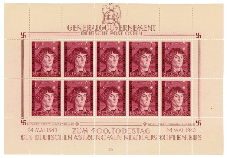 Arkusz Fi. GG 104I 400. Rocznica śmierci M. Kopernika