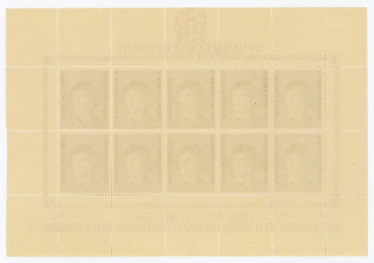 Arkusz Fi. GG 104I 400. Rocznica śmierci M. Kopernika - tył